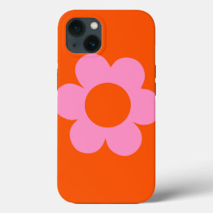 ラフルーア01レトロフローラオレンジピンク名門私立校風の花 iPhone 13ケース