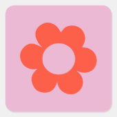 ラフルーア02フラワープリントピンクレトロ名門私立校風のフローラ スクエアシール (正面)