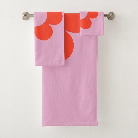 ラフルーア02フラワープリントピンクレトロ名門私立校風のフローラ バスタオルセット (インサイチュ)