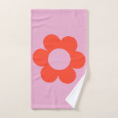 ラフルーア02フラワープリントピンクレトロ名門私立校風のフローラ バスタオルセット (ハンドタオル)