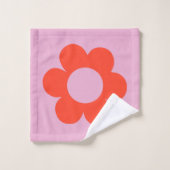 ラフルーア02フラワープリントピンクレトロ名門私立校風のフローラ バスタオルセット (ウォッシュタオル)