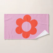 ラフルーア02フラワープリントピンクレトロ名門私立校風のフローラ バスタオルセット (ハンドタオル)