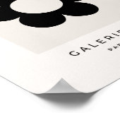 ラフルーア03レトロフローラ白黒花 ポスター (角)