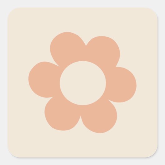 ラフルーア04抽象芸術フローラボホニュートラルフラワー スクエアシール (正面)