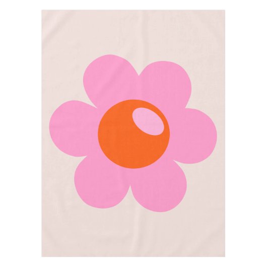 ラフルーア05抽象芸術フラワーピンク&オレンジフローラ テーブルクロス (正面)