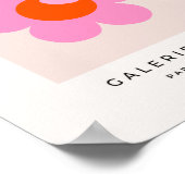 ラフルーア05抽象芸術フラワーピンク&オレンジフローラ ポスター (角)