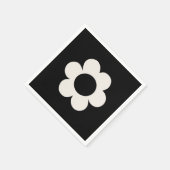 ラフルーア06レトロフローラ白黒花 スタンダードカクテルナプキン (角)