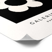 ラフルーア06レトロフローラ白黒花 ポスター (角)