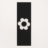 ラフルーア06レトロフローラ白黒花 ヨガマット (正面)