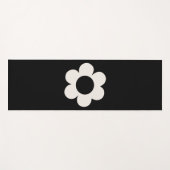 ラフルーア06レトロフローラ白黒花 ヨガマット (正面(横))