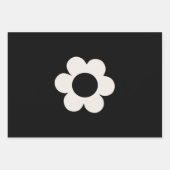 ラフルーア06レトロフローラ白黒花 ラッピングペーパーシート (正面2)