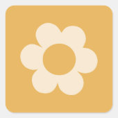 ラフルーア07レトロフローライエローフラワー スクエアシール (正面)