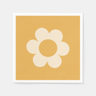ラフルーア07レトロフローライエローフラワー スタンダードカクテルナプキン