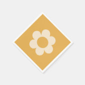 ラフルーア07レトロフローライエローフラワー スタンダードカクテルナプキン (角)