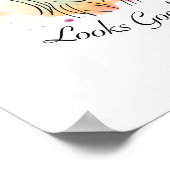 ラフレシアフラワーラインアート女性水彩画デザイン ポスター (角)