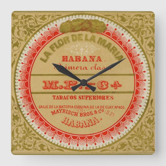 ラフロールデラマリア スクエア壁時計 (正面)