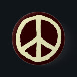 ラフ平和のシンボル – クリーム色 缶バッジ<br><div class="desc">チョーク効果オリジナルから作成され、最大の影響を与える大きなベクトル図形に変換された大きな粗い手描き平和シンボル。</div>