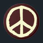 ラフ平和のシンボル – ダークブラウンのクリーム マグネット<br><div class="desc">チョーク効果オリジナルから作成され、最大の影響を与える大きなベクトル図形に変換された大きな粗い手描き平和シンボル。</div>