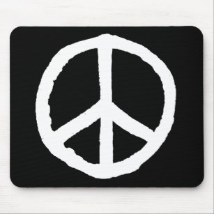 ラフ平和のシンボル – 黒の白 マウスパッド
