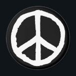 ラフ平和のシンボル – 黒の白 マグネット<br><div class="desc">チョーク効果オリジナルから作成され、最大の影響を与える大きなベクトル図形に変換された大きな粗い手描き平和シンボル。</div>