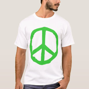 ラフ平和シンボル – 緑 Tシャツ