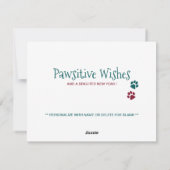 ラフ年ブラックおもしろいラブラドールクリスマスパンデミック シーズンカード (裏面)