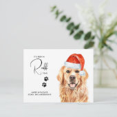 ラフ年レビューおもしろいゴールデンレトリバー犬 シーズンポストカード (スタンド正面)