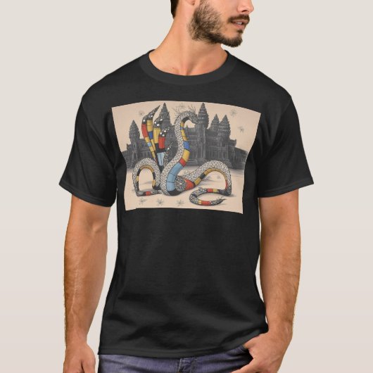 ラフ抽象芸術アットアンコールワット Tシャツ (正面)
