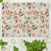 ラフ竹フローラデイジーシャームロックファームハウス キッチンタオル (折り畳み)