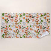 ラフ竹フローラデイジーシャームロックファームハウス ビーチタオル (正面)