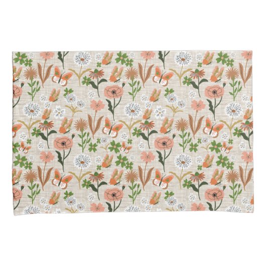 ラフ竹フローラデイジーシャームロックファームハウス 枕カバー (正面右)