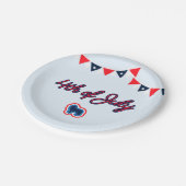 ラフ赤と青7月4日 ペーパープレート (アングル)