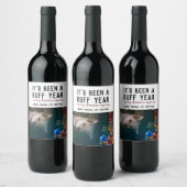 ラフ2020年クリスマスペットの写真 ワインラベル (ボトル)