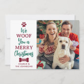 ラフ・イヤーおもしろい・ペット・ドッグ・ラバー写真クリスマス シーズンカード (正面)