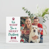 ラフ・イヤーおもしろい・ペット・ドッグ・ラバー写真クリスマス シーズンカード (スタンド正面)