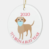 ラフ·イヤー·ドッグズ·ラブラドールイエロー2020 セラミックオーナメント (左)