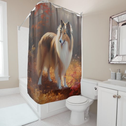 ラフ・コリーイン紅葉秋インスパイア シャワーカーテン (インサイチュ)