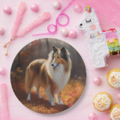 ラフ・コリーイン紅葉秋インスパイア ペーパープレート (パーティー)