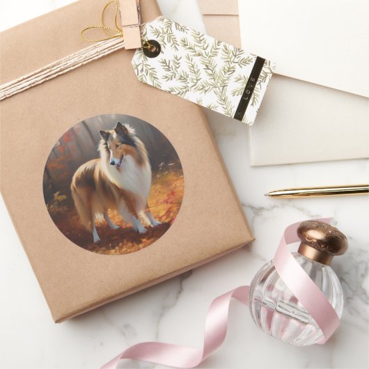 ラフ・コリーイン紅葉秋インスパイア ラウンドシール (ギフト)