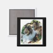 ラフ・コリー・アート・ギフト マグネット (正面/裏面)
