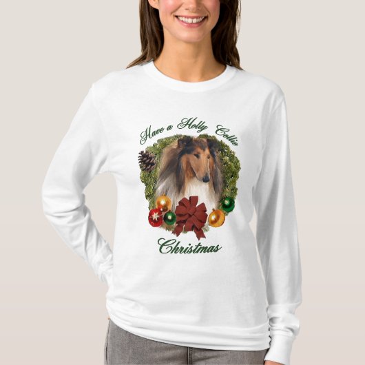 ラフ・コリー・クリスマス・ギフト Tシャツ (正面)