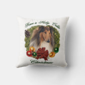 ラフ・コリー・クリスマス クッション (裏面)