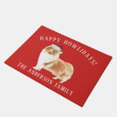 ラフ・コリー・クリスマス ドアマット (アングル)