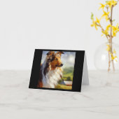 ラフ・コリー・ドッグ カード (黄色い花)