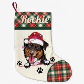 ラフ・コリー・ドッグ・パーソナライズされたクリスマス スモールクリスマスストッキング (正面)