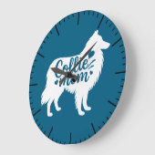 ラフ・コリー・ママ ラージ壁時計 (傾斜)