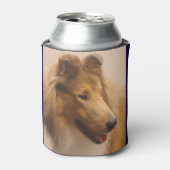 ラフ・セーブル・コリーのポートレート 缶クーラー (缶正面)