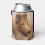 ラフ・セーブル・コリーのポートレート 缶クーラー (缶裏面)