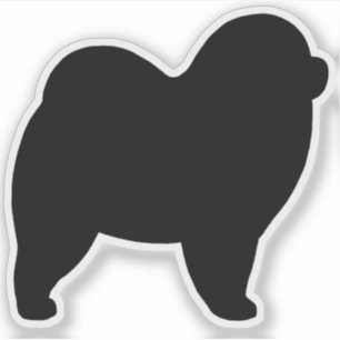 ラフChow犬シルエットビニールシール シール