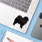 ラフChow犬シルエットビニールシール シール (ノートパソコンとiPhone)